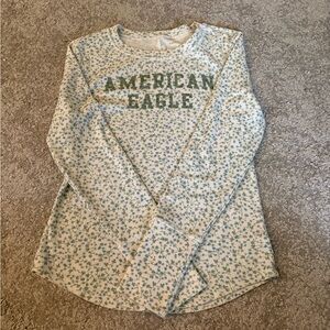 American Eagle Floral Waffle Long sleeve